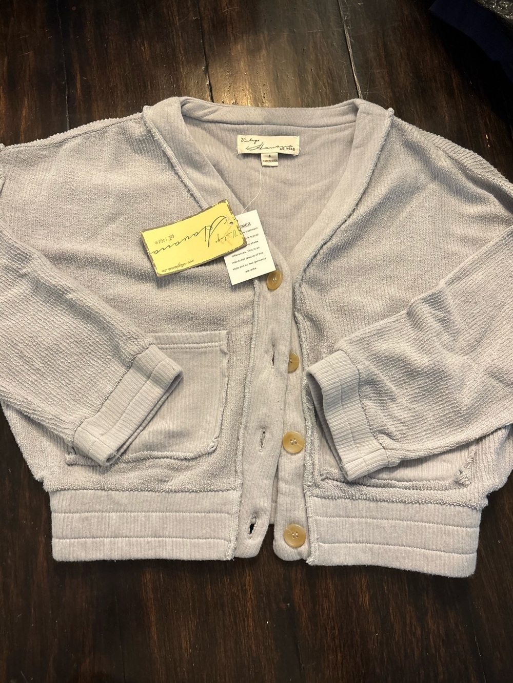 NWT ✨ Vintage Havana Sweatshirt feel Light Knit Cardigan size small